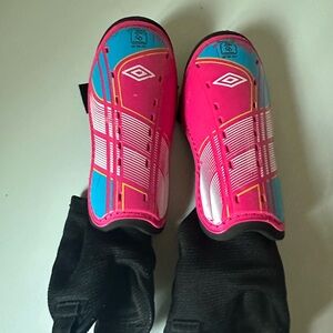 Umbro Pink and Blue Shin Guards